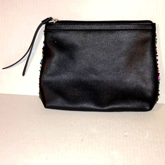 VICTORIAS SECRET Makeup Cosmetic Stripe Sequin Clutch Bag Rainbow 10 x 7.5 x 2 " - Picture 7 of 10